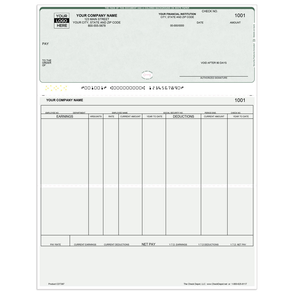 Sage Abra Suite Payroll Checks, Top Format - Check Depot