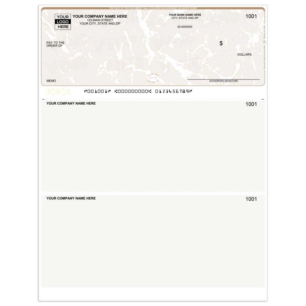 Laser Quicken Checks without Lines — Multi-Purpose, Top Format - Check Depot