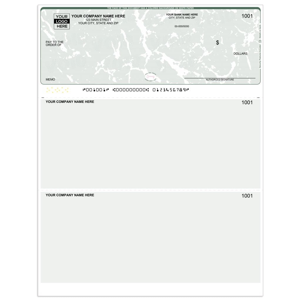 Laser Quicken Checks without Lines — Multi-Purpose, Top Format - Check Depot