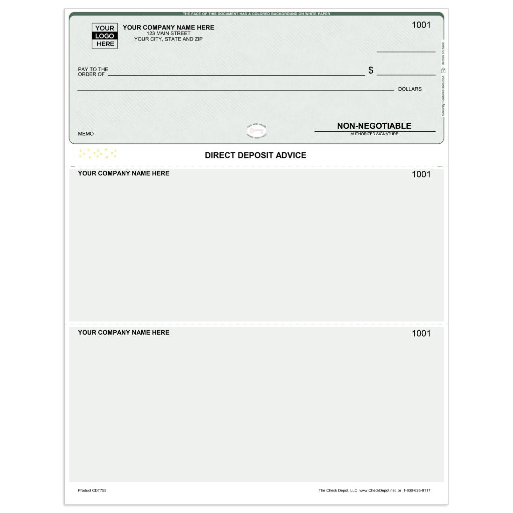 Quicken Direct Deposit Advice Slips - Check Depot