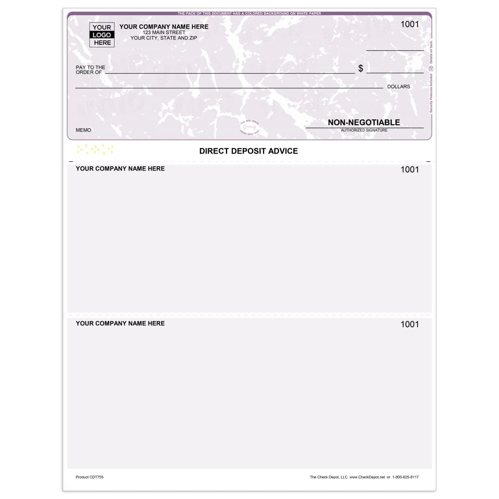 Quicken Direct Deposit Advice Slips - Check Depot