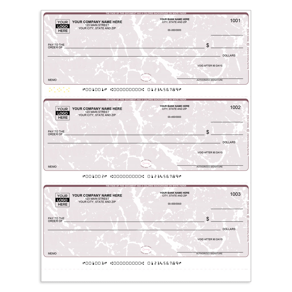 3-Per-Page Business Checks with Lines - Check Depot