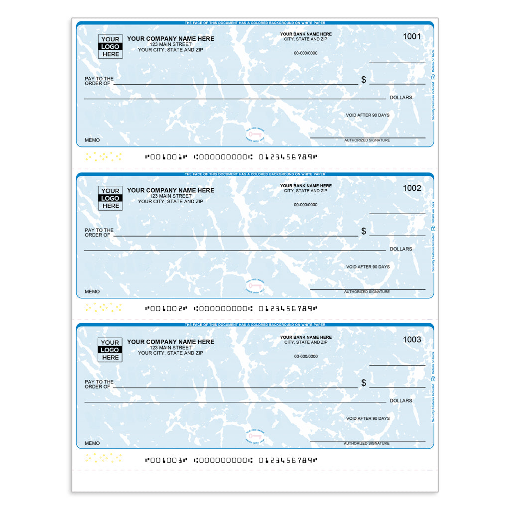 3-Per-Page Business Checks with Lines - Check Depot