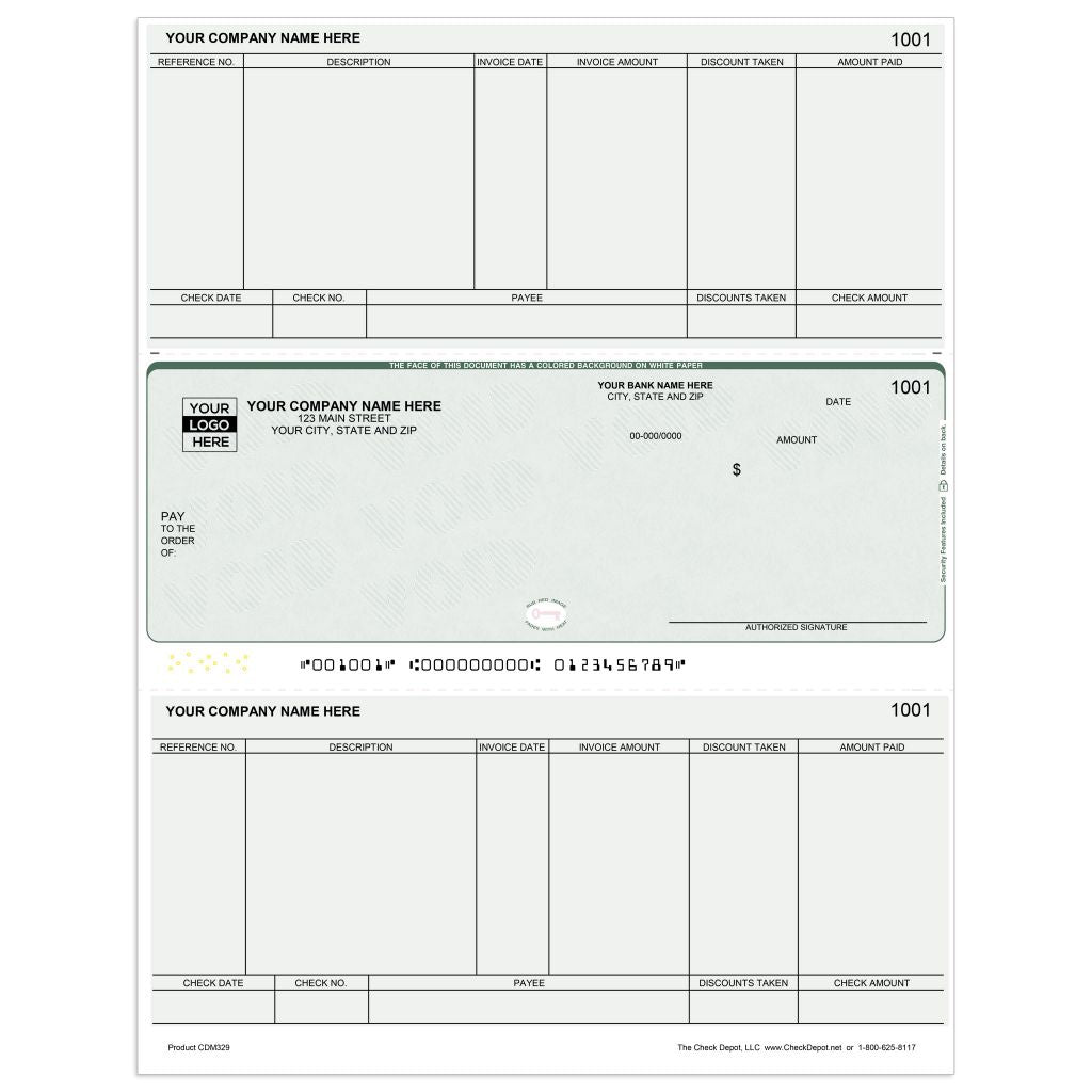 Laser Middle Accounts Payable Computer Checks - CDM329 - Check Depot