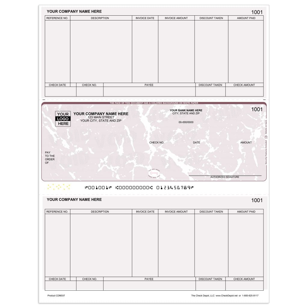 Laser Middle Accounts Payable Computer Checks - CDM337 - Check Depot