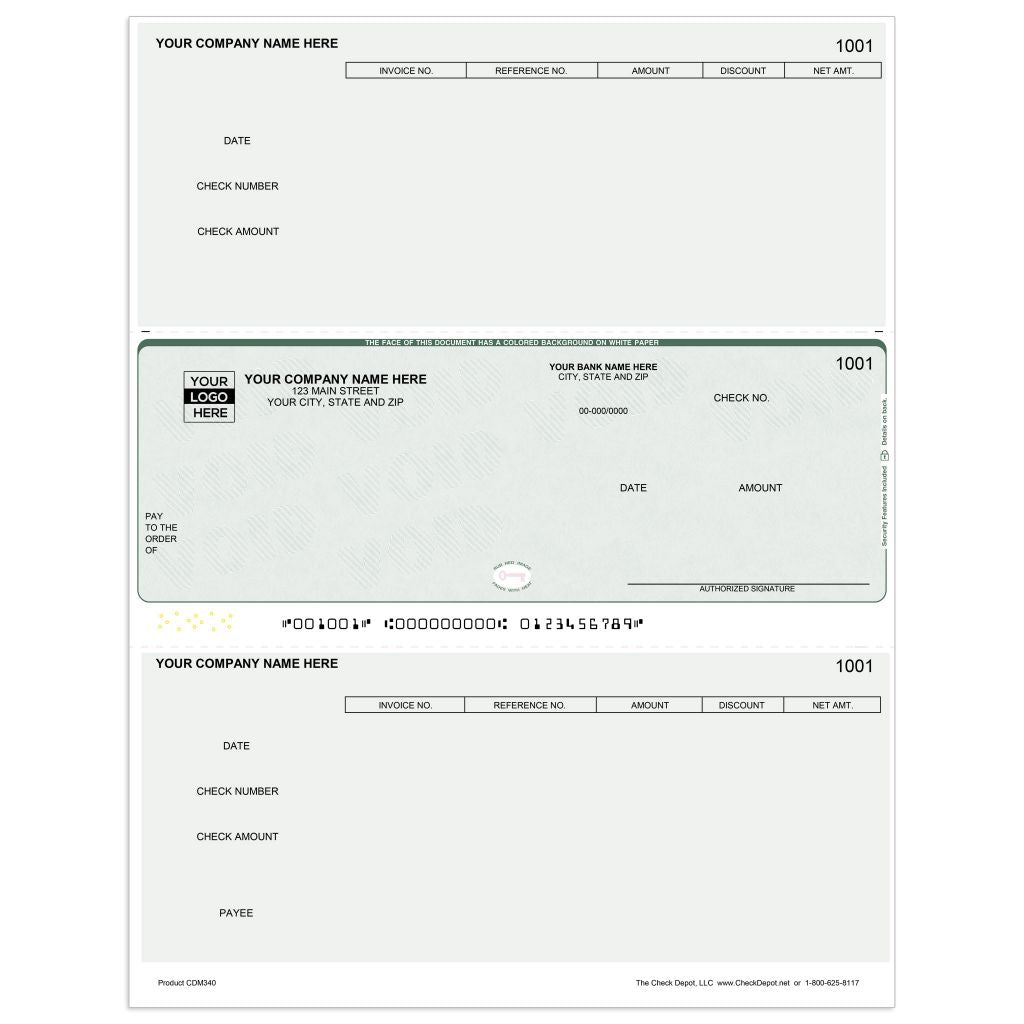 Laser Middle Accounts Payable Computer Checks - CDM340 - Check Depot