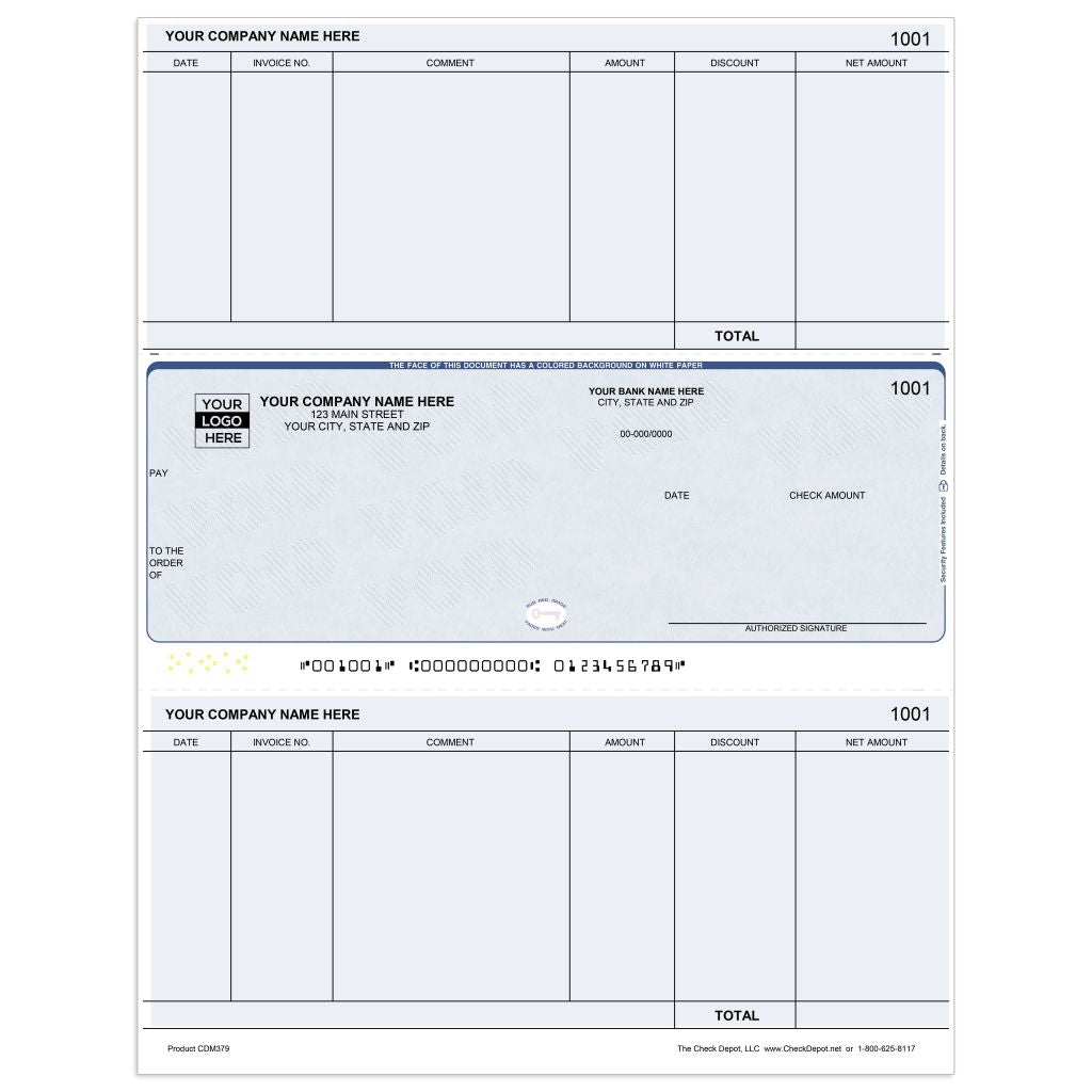Laser Middle Accounts Payable Computer Checks - CDM379 - Check Depot