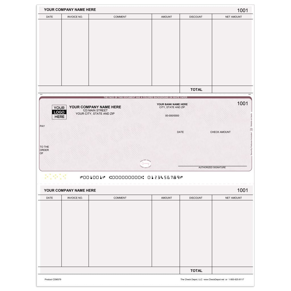 Laser Middle Accounts Payable Computer Checks - CDM379 - Check Depot