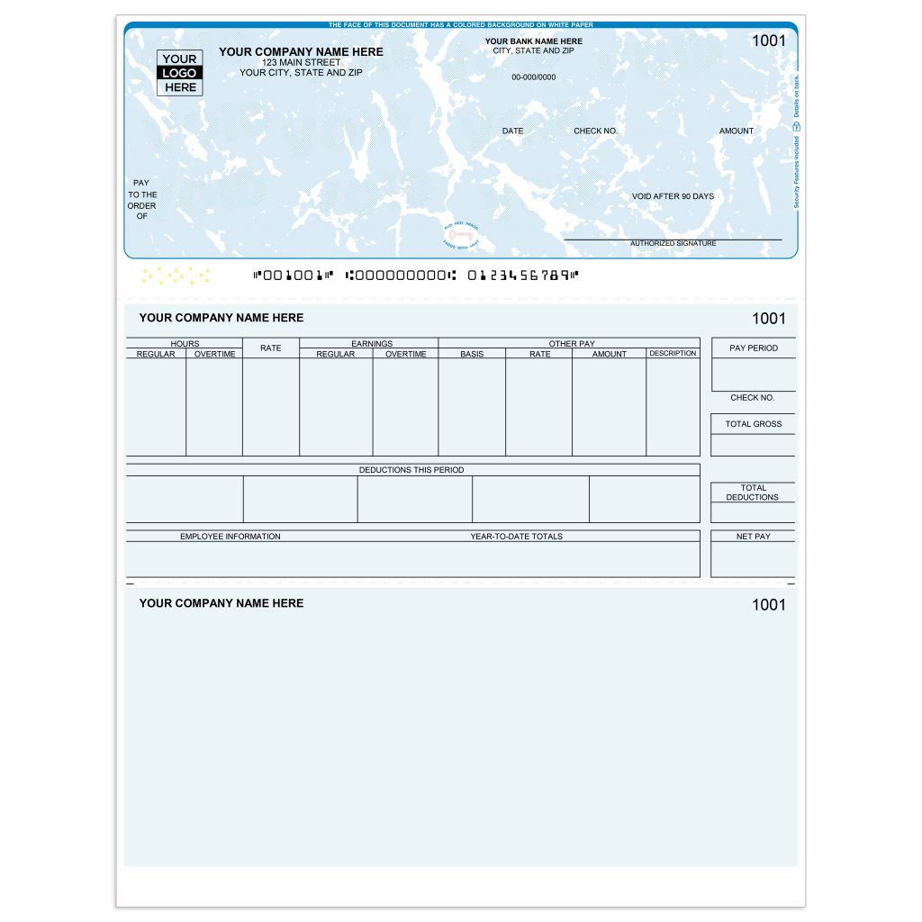 Laser Top Payroll Checks - CDT691 - Check Depot
