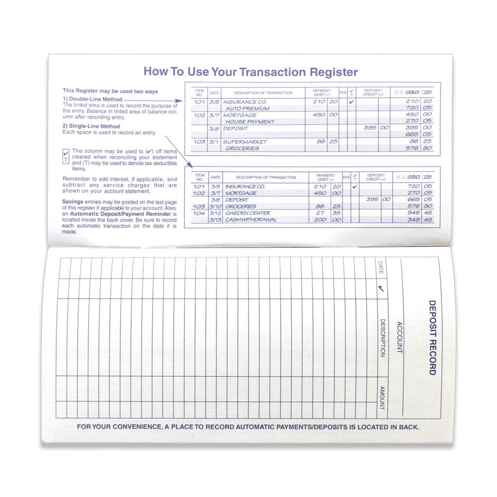 Cheap Check Register Menu