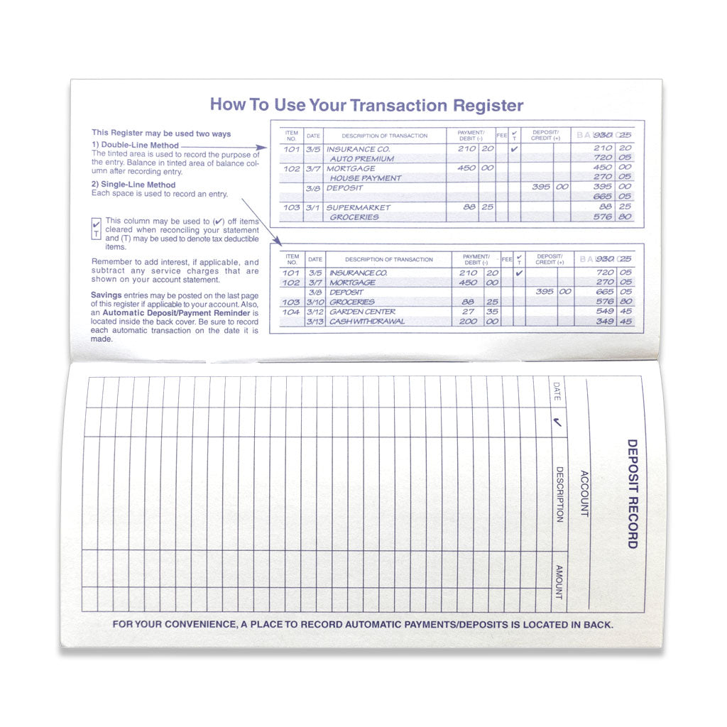 Personal Check Registers — 2 Pack - Check Depot