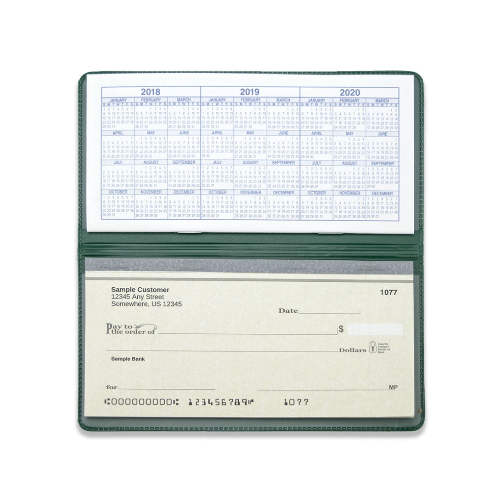 Forest Green Vinyl Checkbook Cover - Check Depot