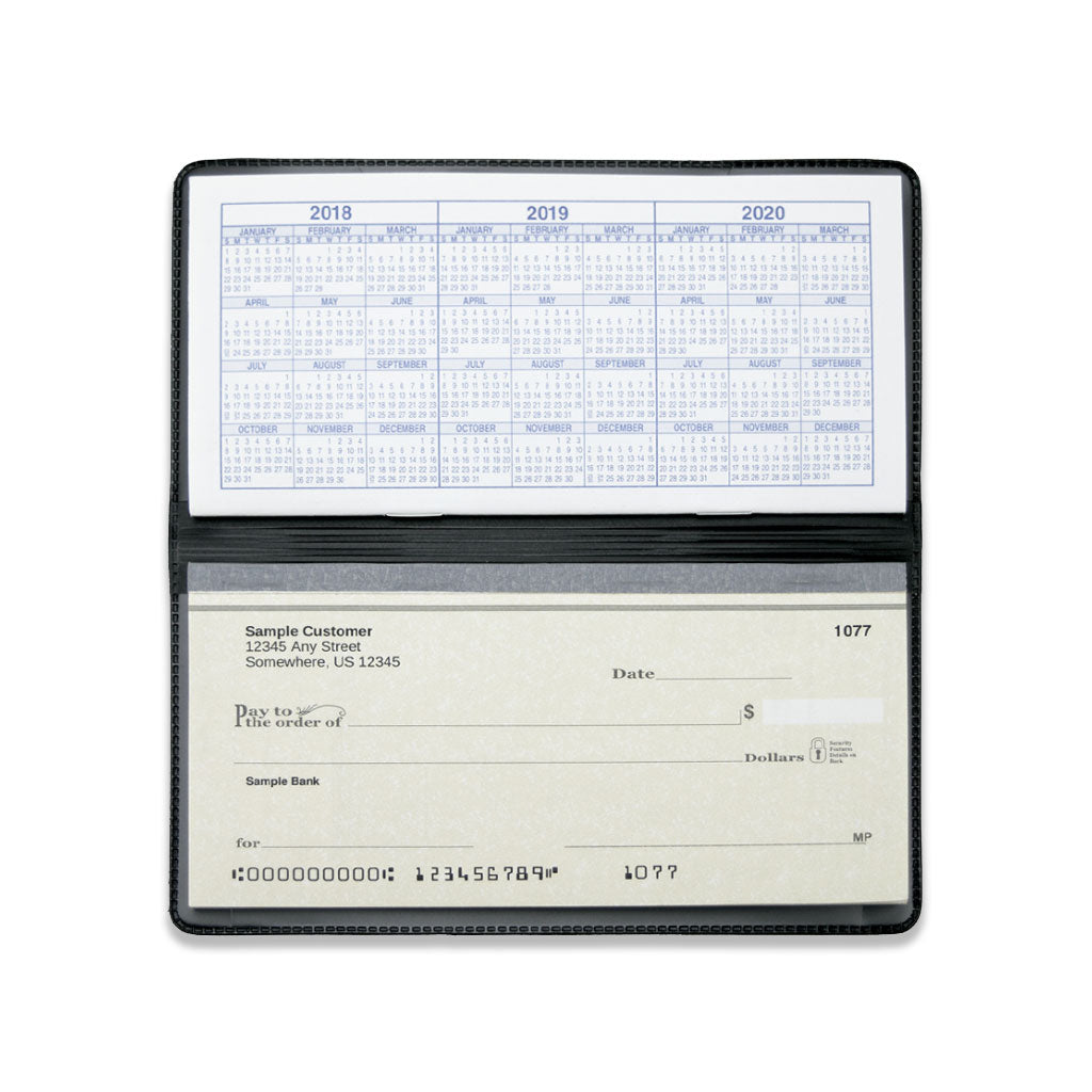 Black Vinyl Checkbook Cover - Check Depot