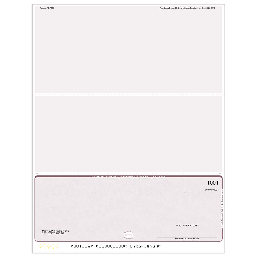 ADP Bottom Laser Check, Multi-Purpose - ADP304 - Check Depot