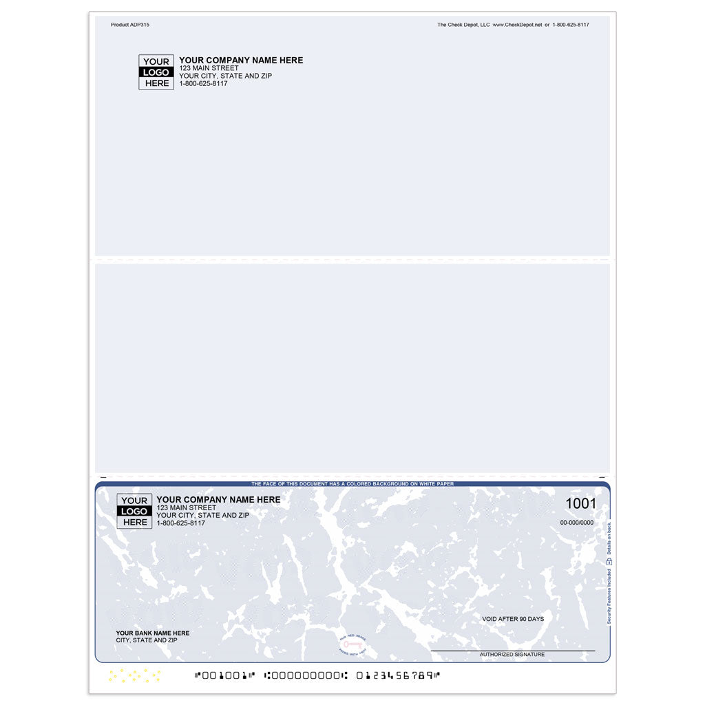 ADP Laser Multi-Purpose Check, Bottom - ADP315 - Check Depot
