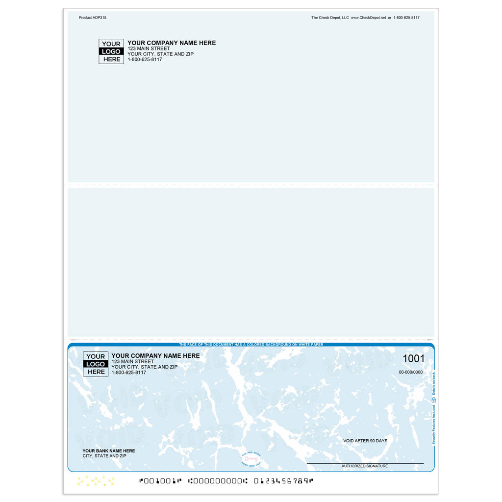 ADP Laser Multi-Purpose Check, Bottom - ADP315 - Check Depot