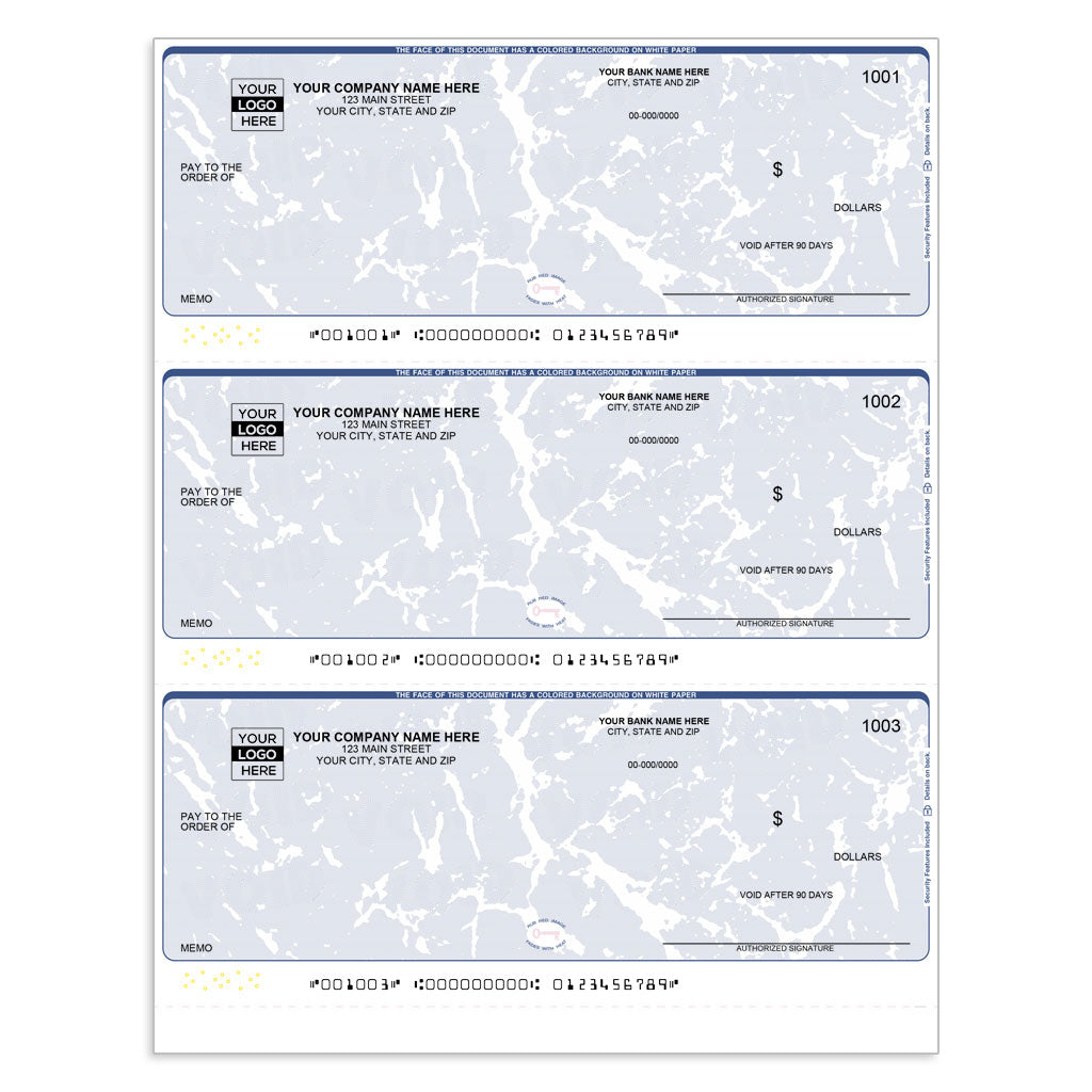 QuickBooks 3 Per-Page Checks without Lines - Check Depot