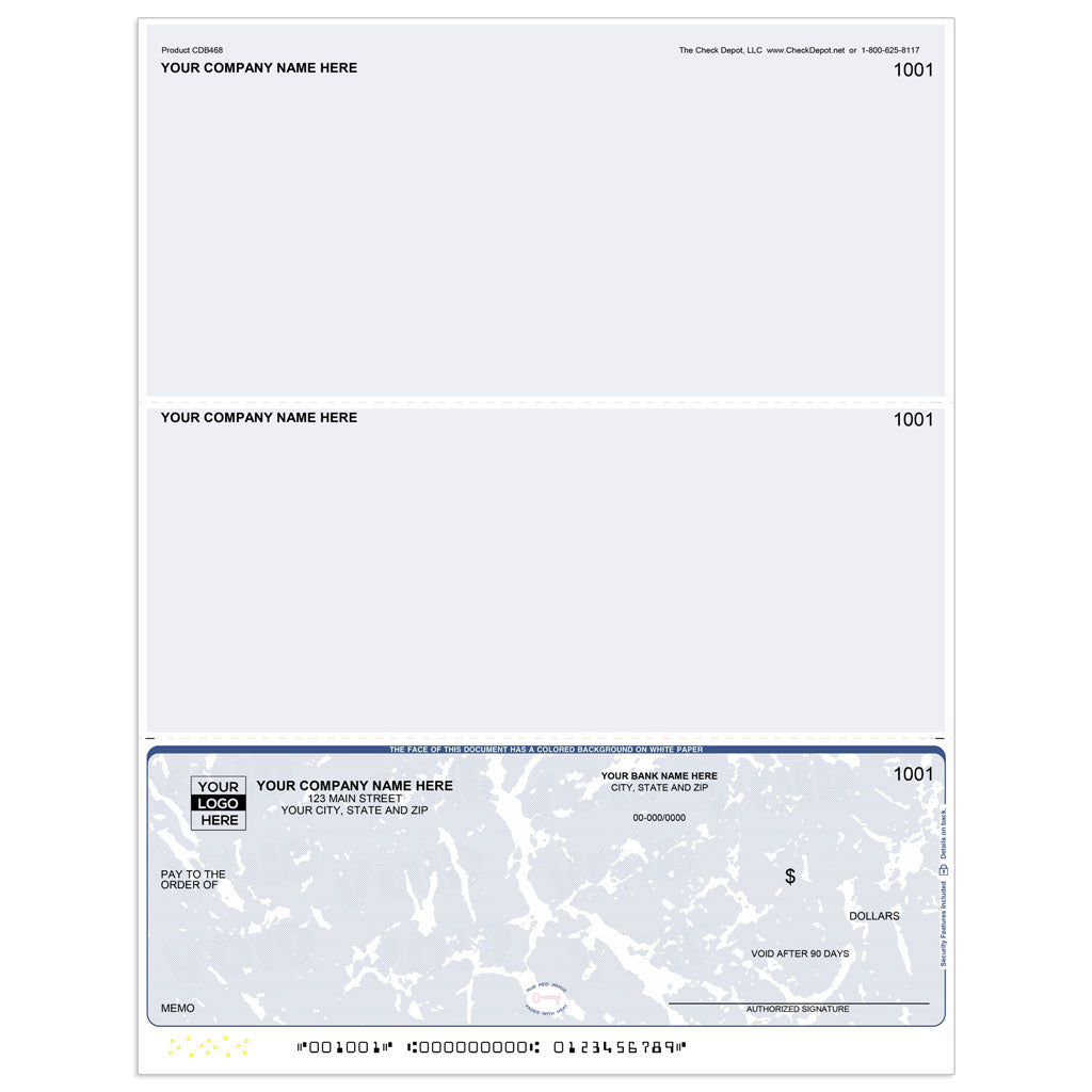 Bottom Format, Computer Business Checks Reorder Check Depot