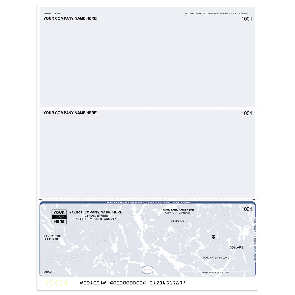 Reorder Computer Business Checks, Bottom Format - Check Depot