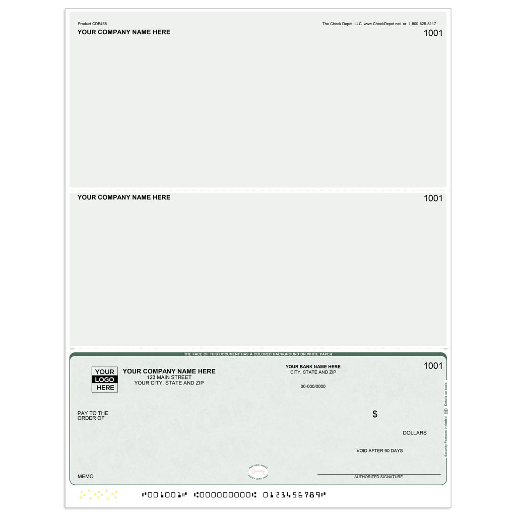 Reorder Computer Business Checks, Bottom Format - Check Depot