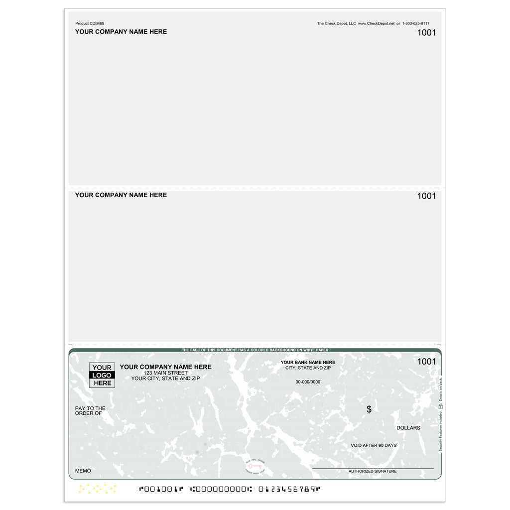 Reorder Computer Business Checks, Bottom Format - Check Depot