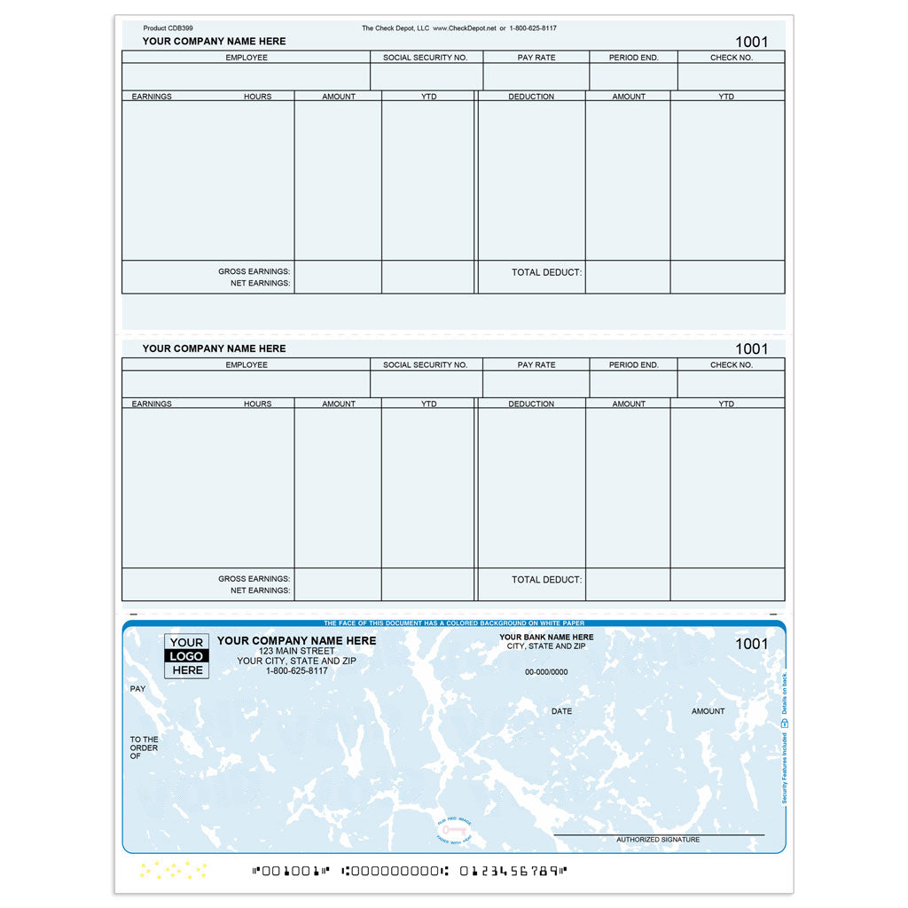 Sage 100 (MAS 90/200) Payroll Check, Bottom - Check Depot