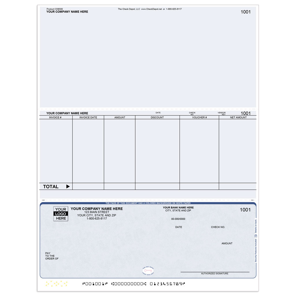 Sage PFW ERP Accounts Payable Checks, Bottom Format - Check Depot