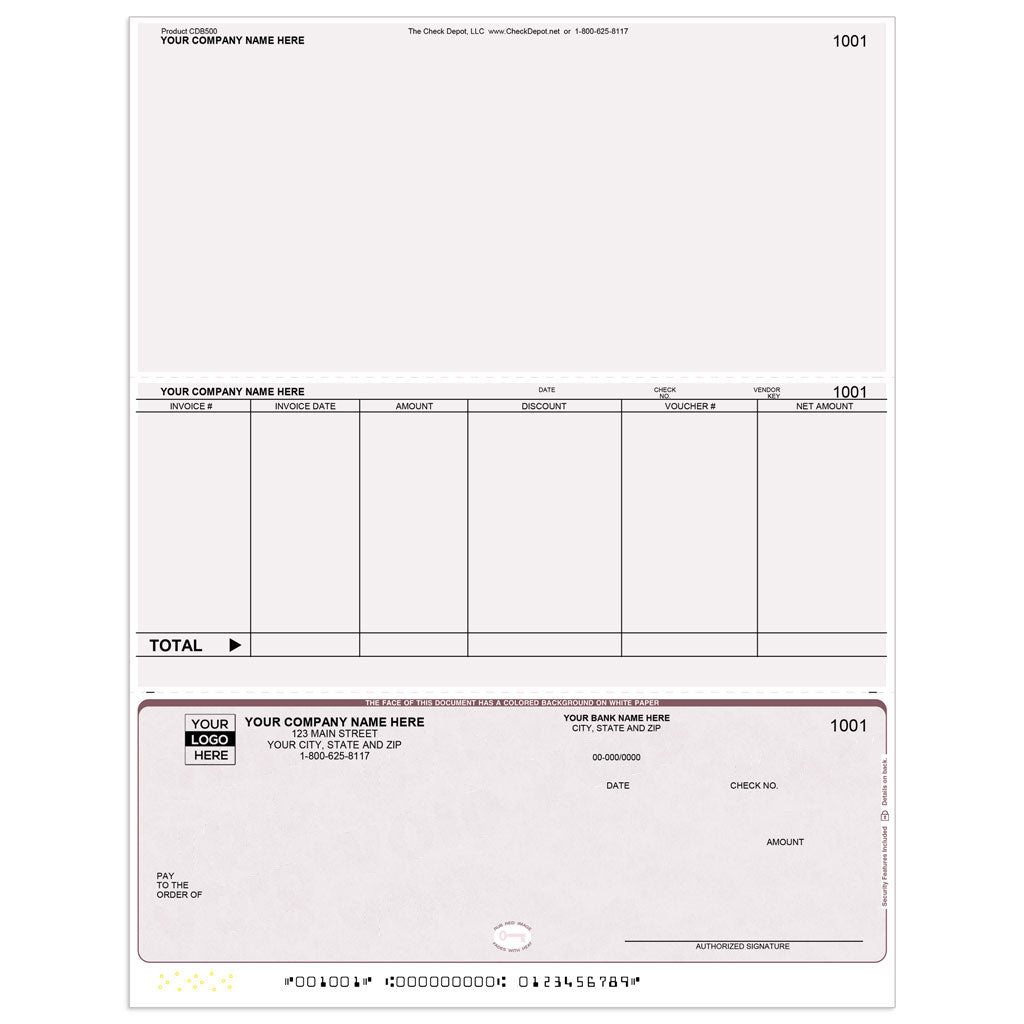 Sage PFW ERP Accounts Payable Checks, Bottom Format - Check Depot