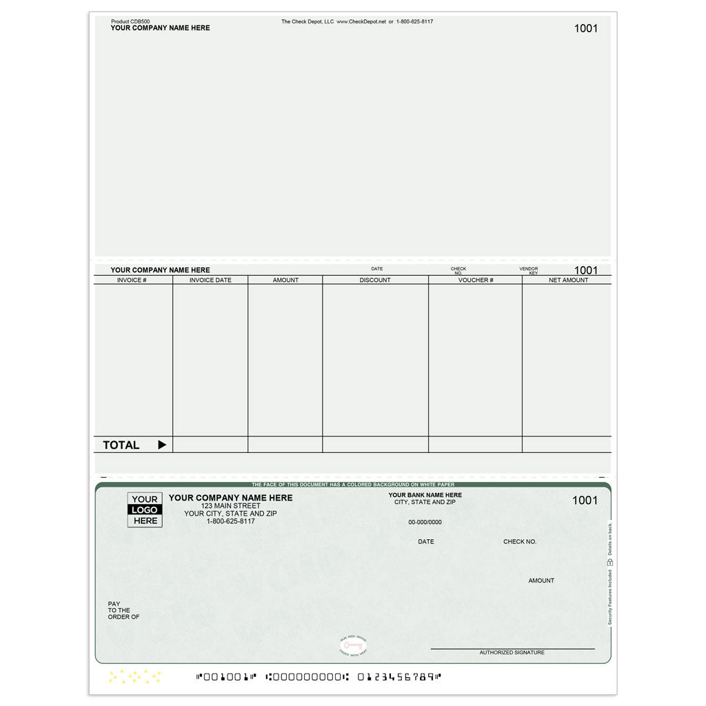 Sage PFW ERP Accounts Payable Checks, Bottom Format - Check Depot