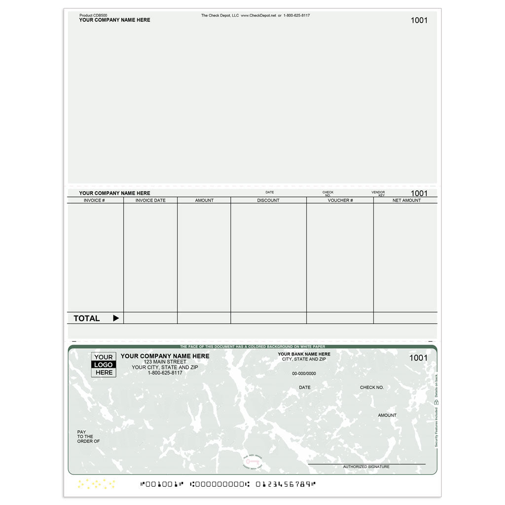 Sage PFW ERP Accounts Payable Checks, Bottom Format - Check Depot