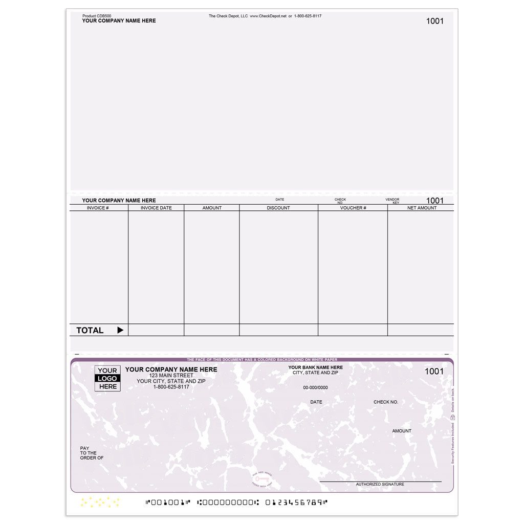 Sage PFW ERP Accounts Payable Checks, Bottom Format - Check Depot