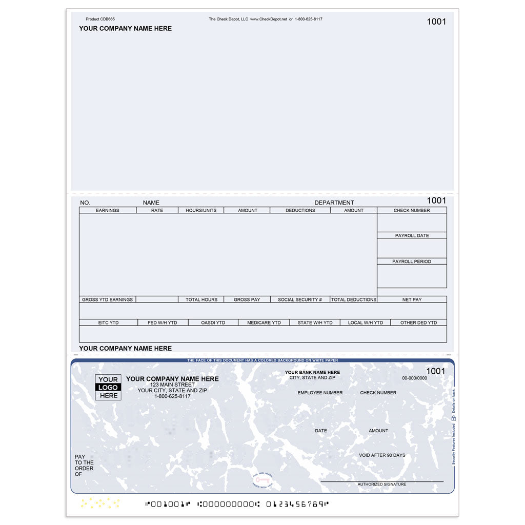 Sage DacEasy Payroll Checks, Bottom Format - Check Depot