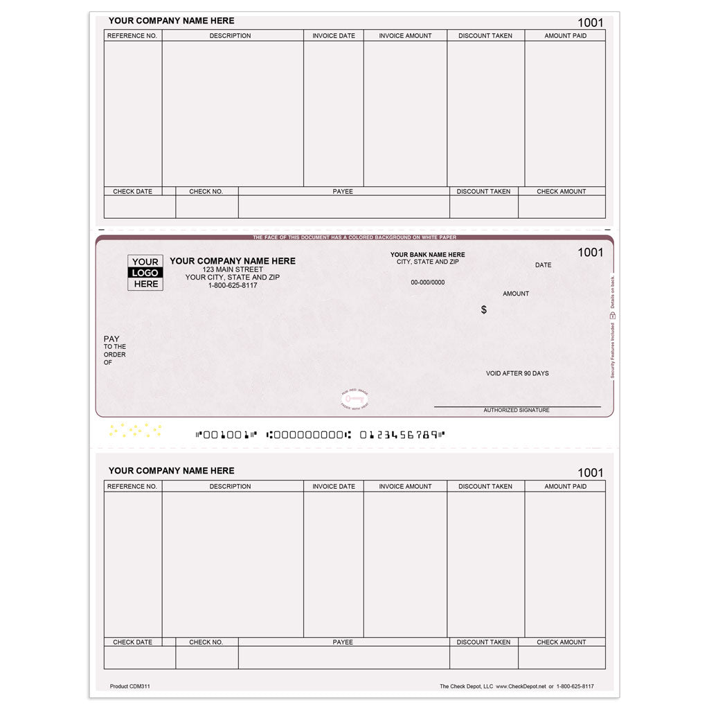 Sage 50 & Sage 50 Cloud Accounts Payable Checks, Middle Format - Check Depot