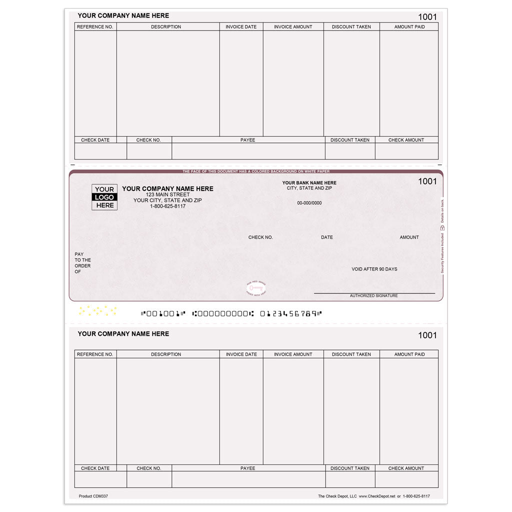 Sage 50 Early Windows Accounts Payable Checks, Middle Format - Check Depot