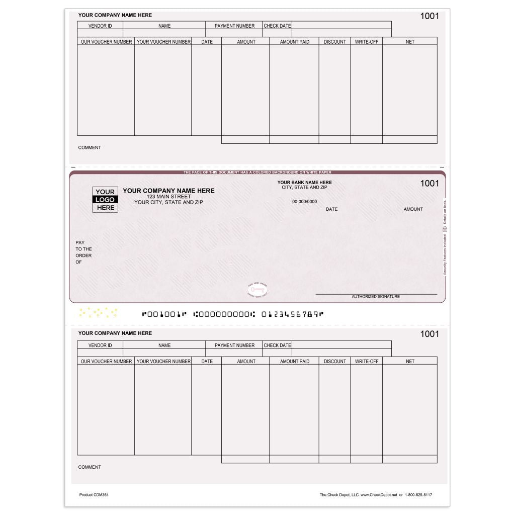 Microsoft Dynamics GP Accounts Payable Check, Middle Format - Check Depot