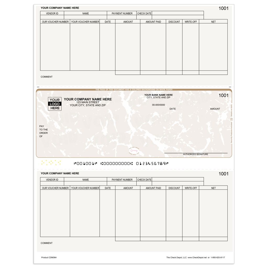 Microsoft Dynamics GP Accounts Payable Check, Middle Format - Check Depot