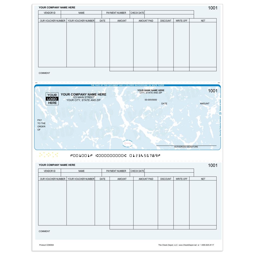 Microsoft Dynamics GP Accounts Payable Check, Middle Format - Check Depot