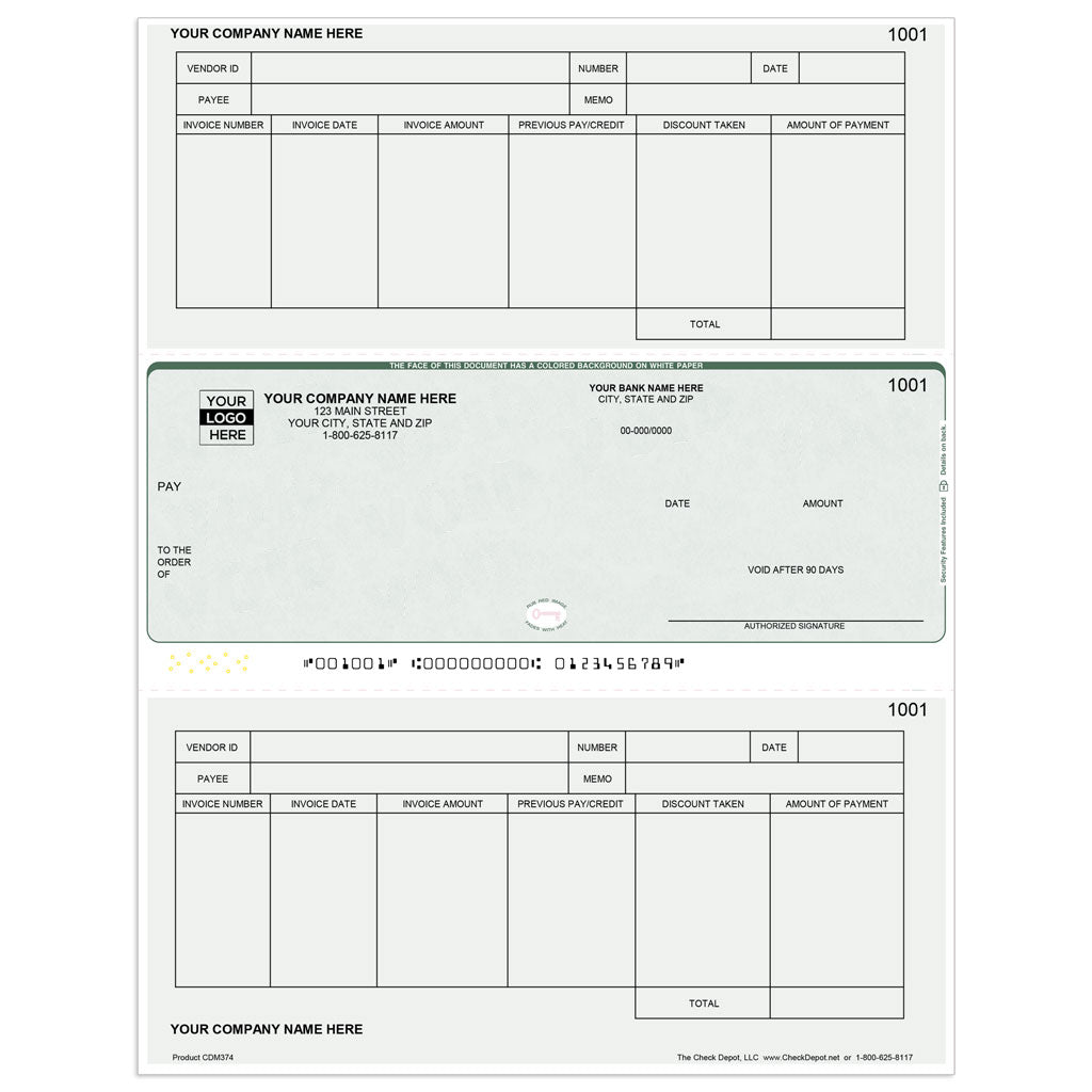 Sage One-Write Plus Universal A/P Checks, Middle Format - Check Depot