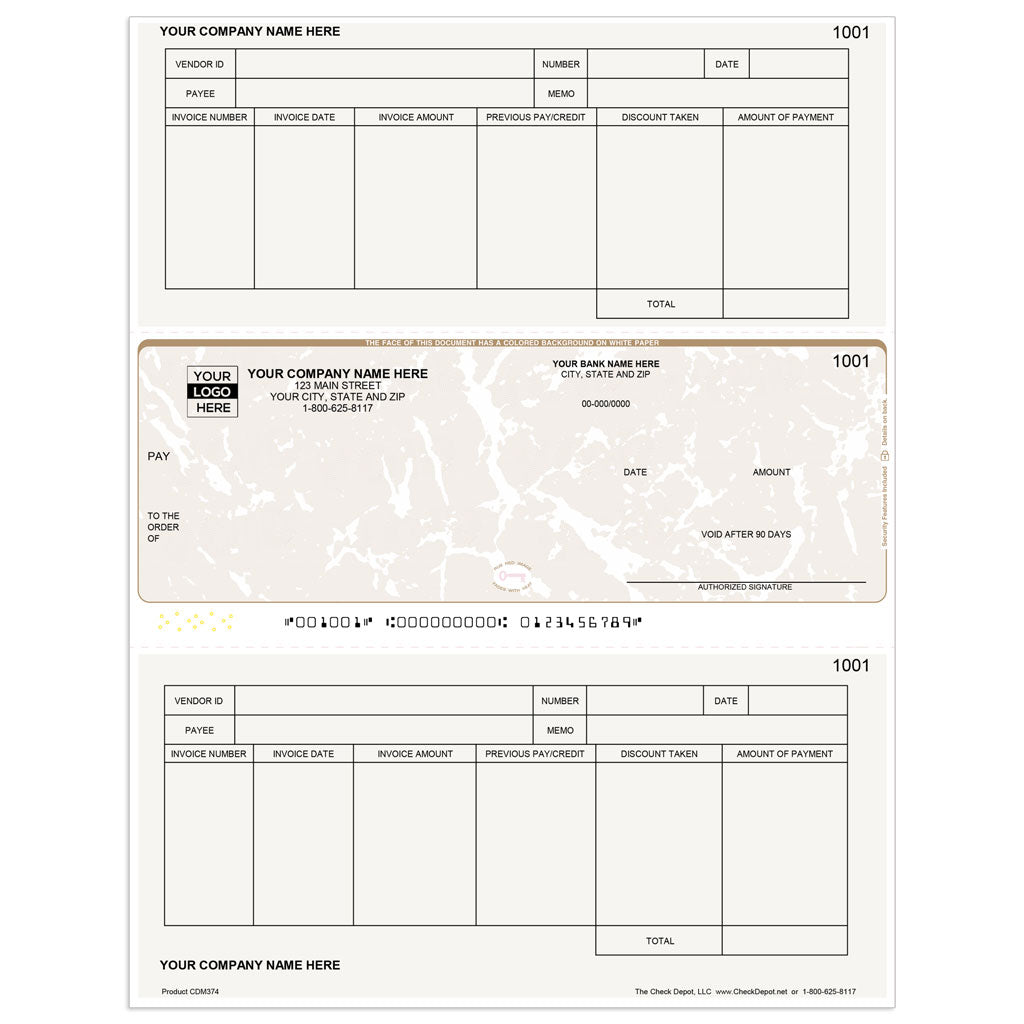 Sage One-Write Plus Universal A/P Checks, Middle Format - Check Depot