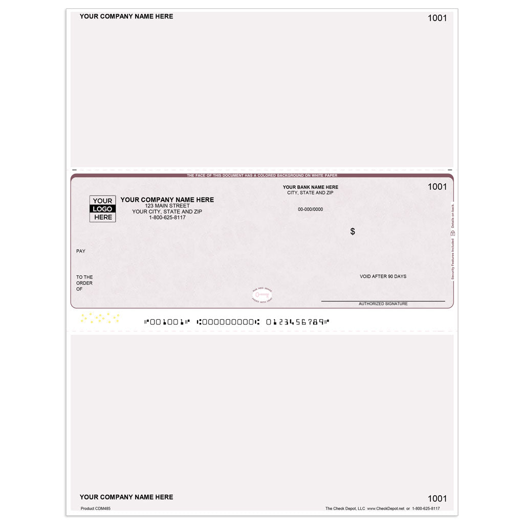 Sage One-Write Plus Universal Multi-Purpose Checks, Middle Format - Check Depot