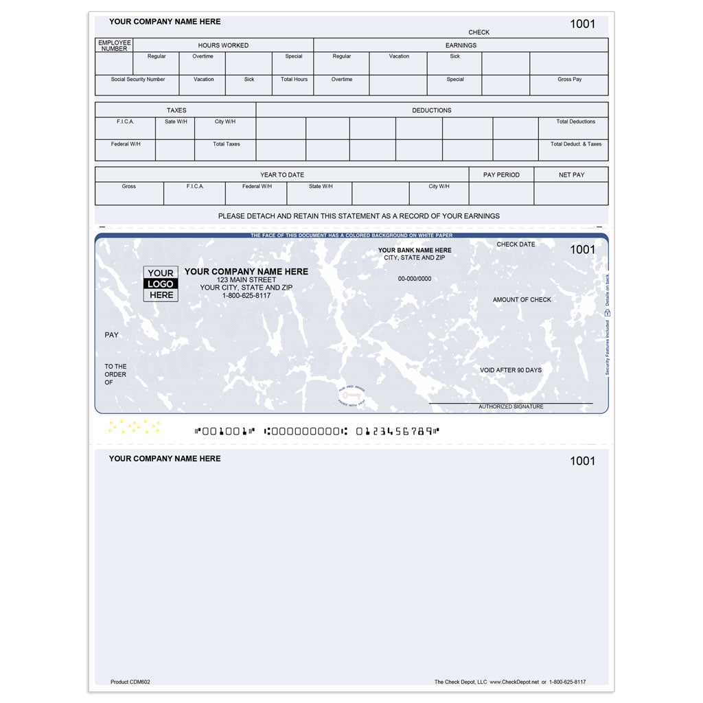 Sage 50 Legacy Payroll Checks, Middle Format - Check Depot