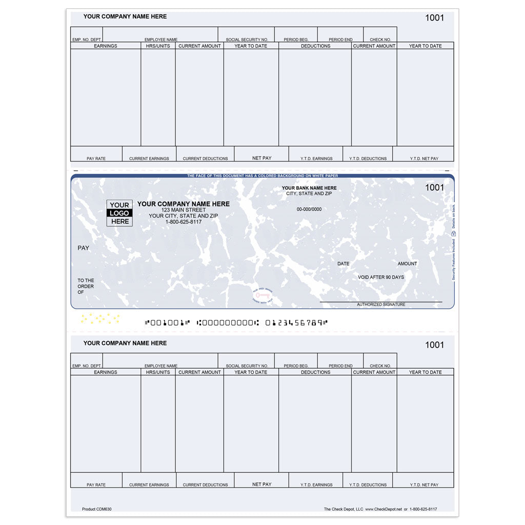 Sage 50 Classic Era Payroll Checks, Middle Format - Check Depot