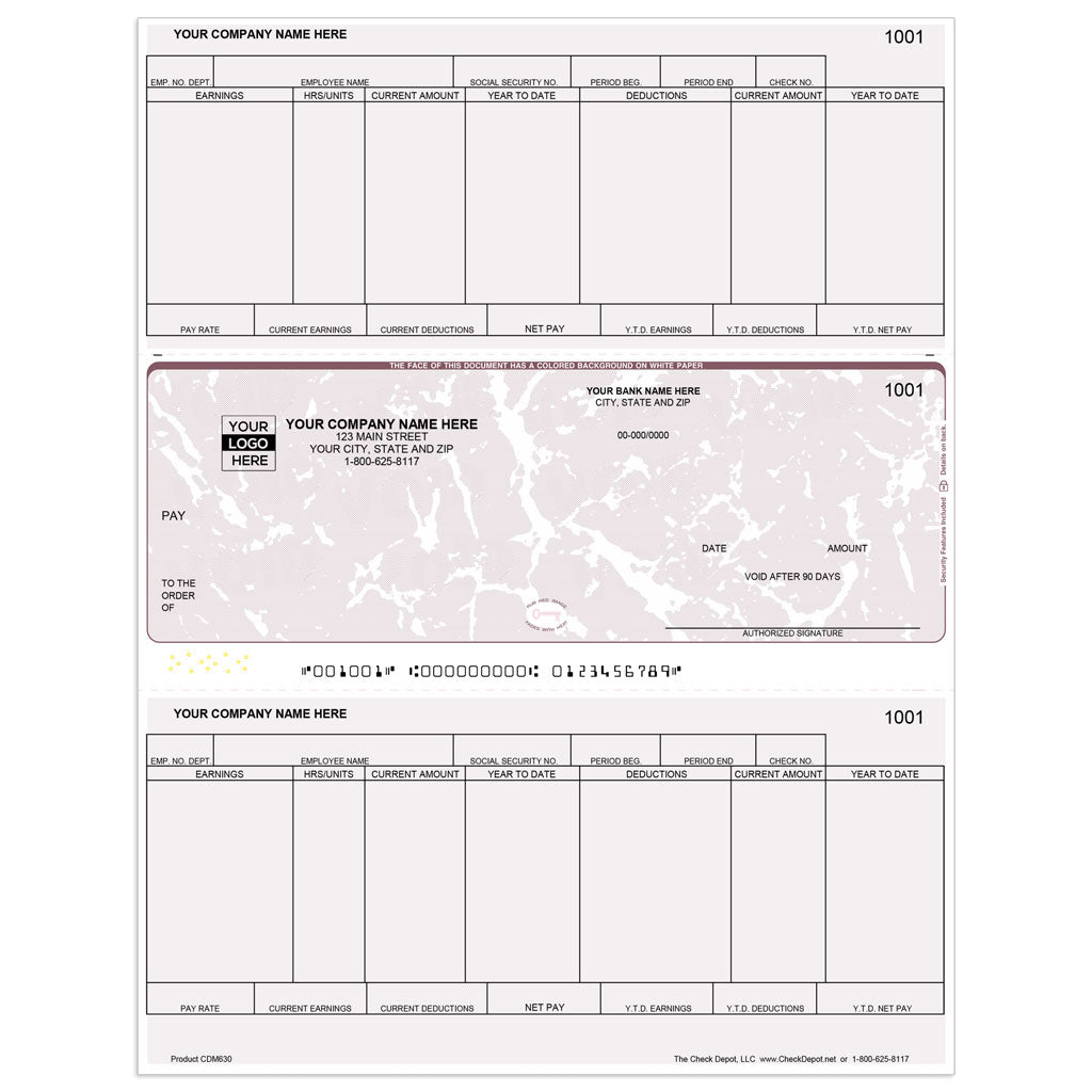 Sage 50 Classic Era Payroll Checks, Middle Format - Check Depot