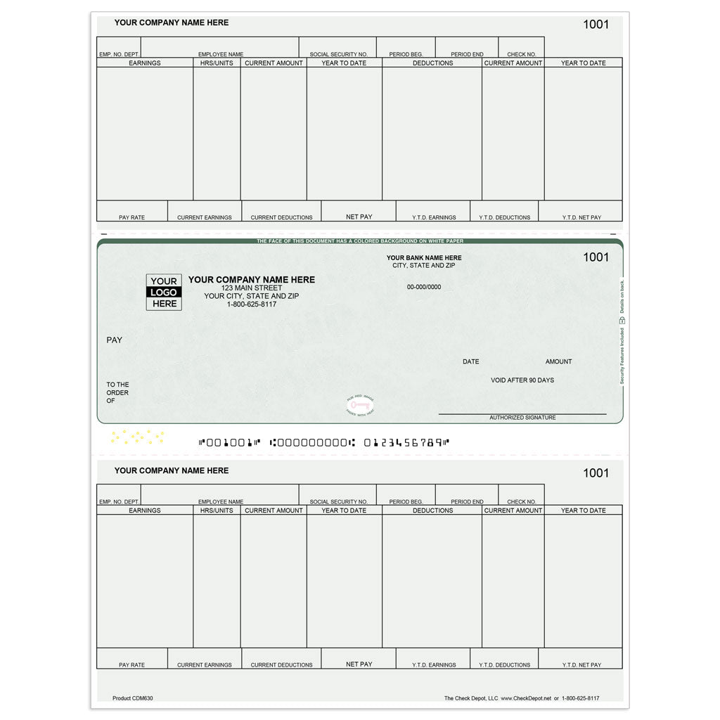 Sage 50 Classic Era Payroll Checks, Middle Format - Check Depot