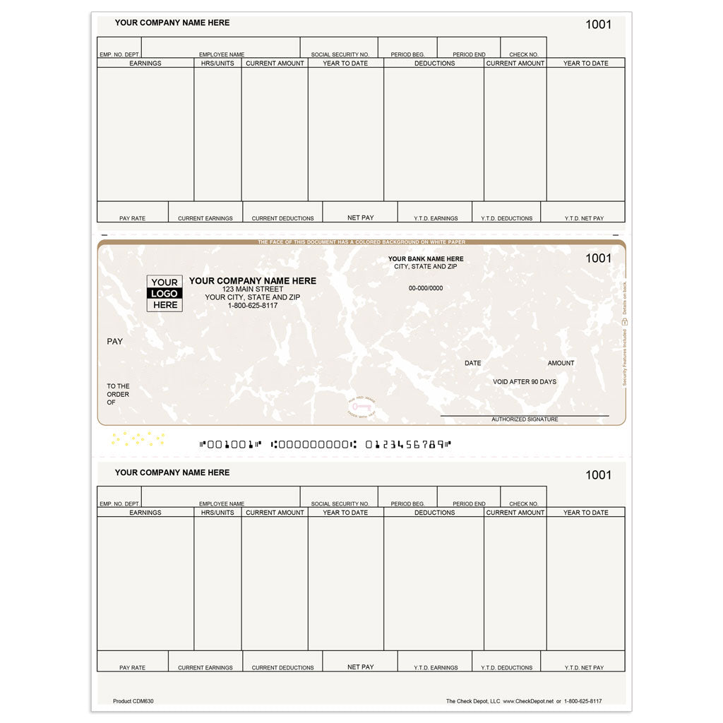 Sage 50 Classic Era Payroll Checks, Middle Format - Check Depot