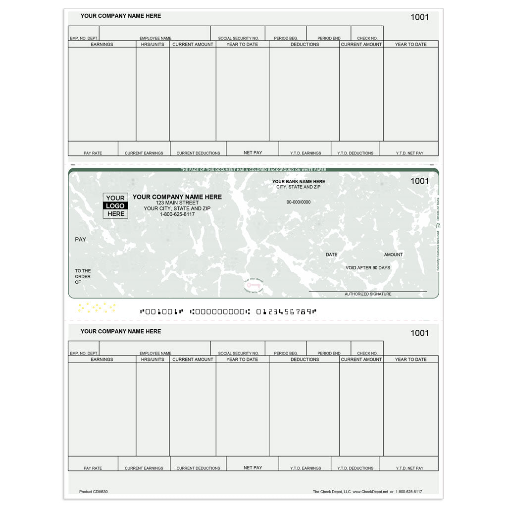 Sage 50 Classic Era Payroll Checks, Middle Format - Check Depot