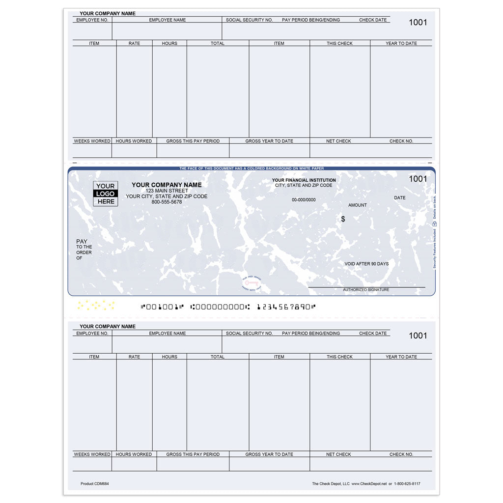 Sage 50 (Peachtree) Payroll Checks, Middle Format - Check Depot