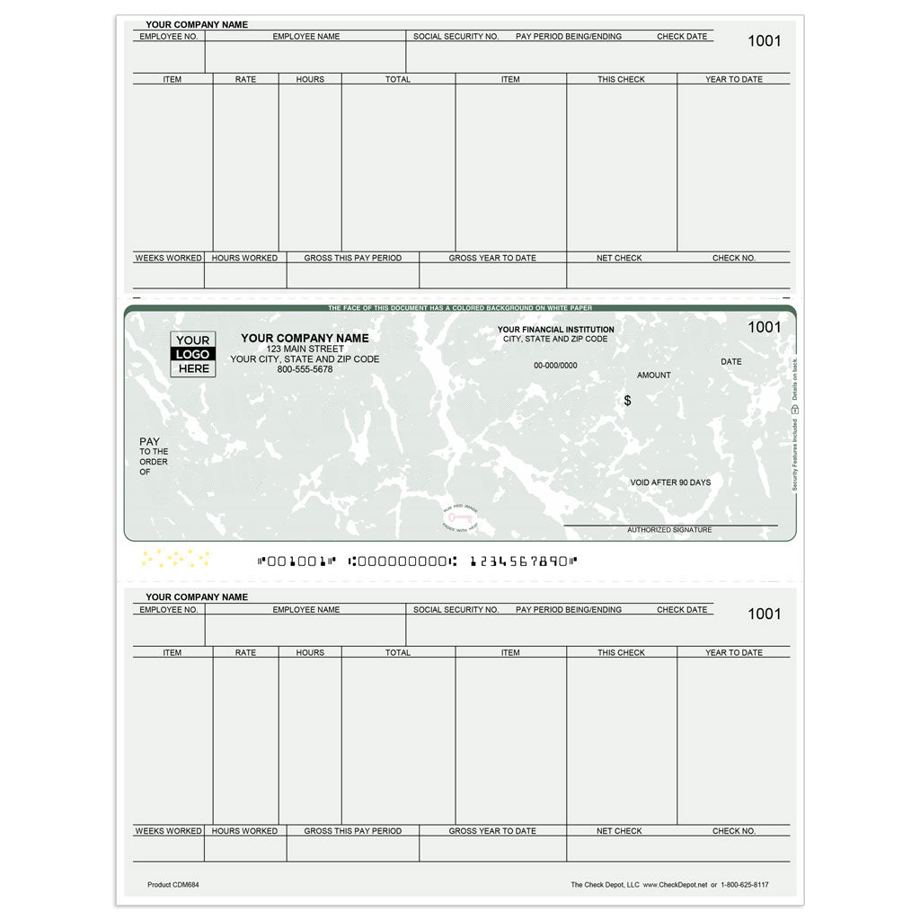 Sage 50 (Peachtree) Payroll Checks, Middle Format - Check Depot