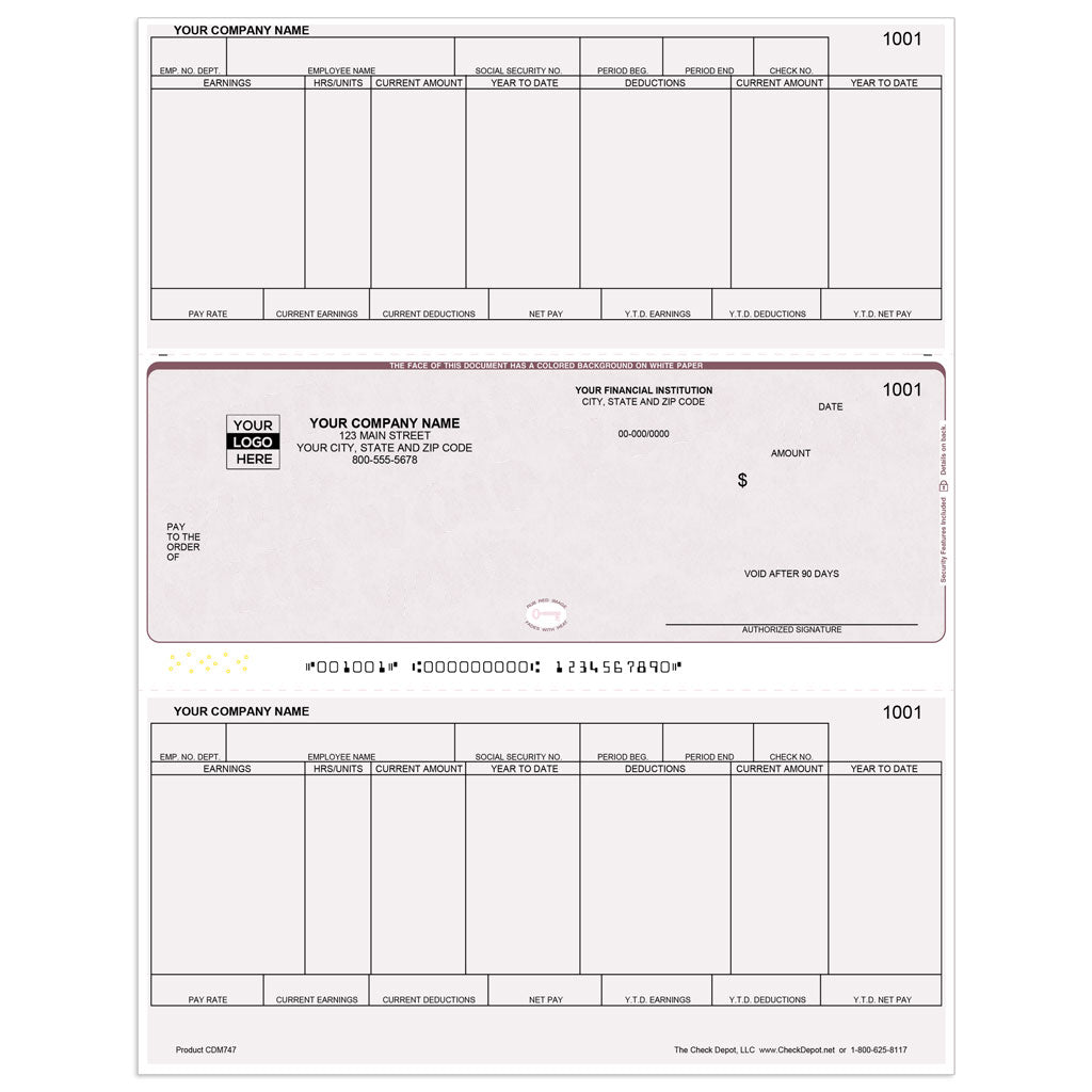 Sage 50 Classic 12-13 Payroll Checks, Middle Format - Check Depot