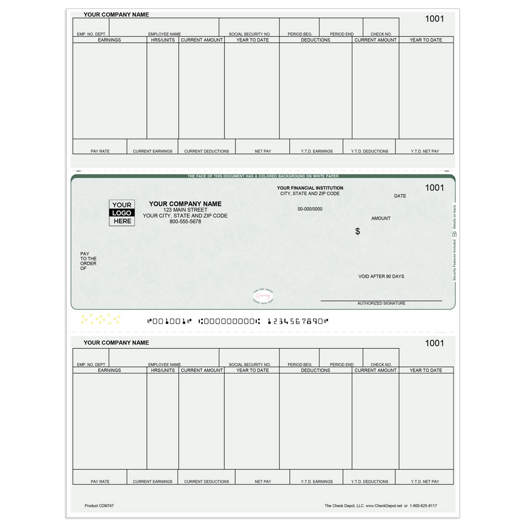 Sage 50 Classic 12-13 Payroll Checks, Middle Format - Check Depot